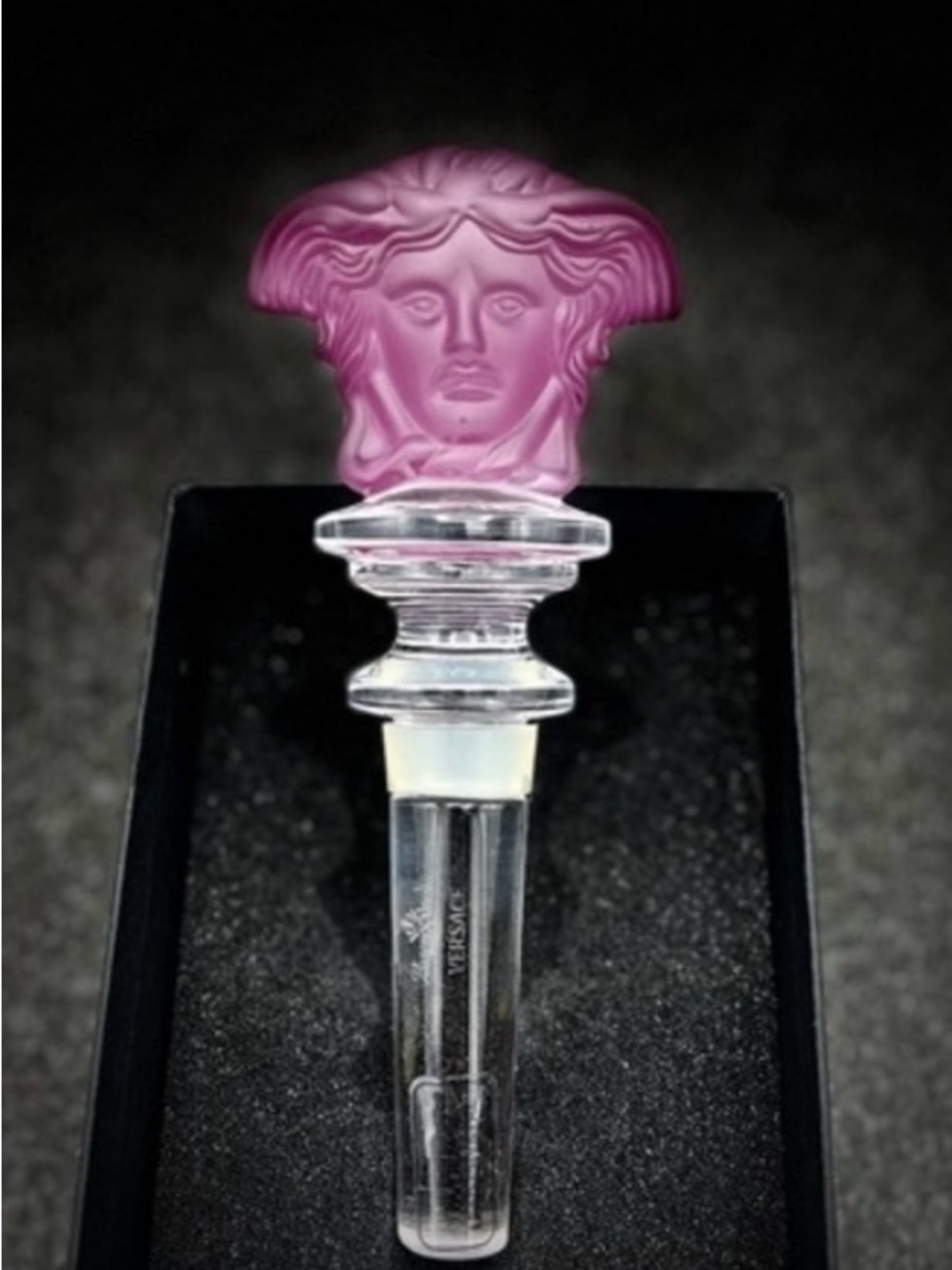 Vintage Collectors Versace Rosenthal Medusa Head
Crystal Bottle Stopper. Ameth.